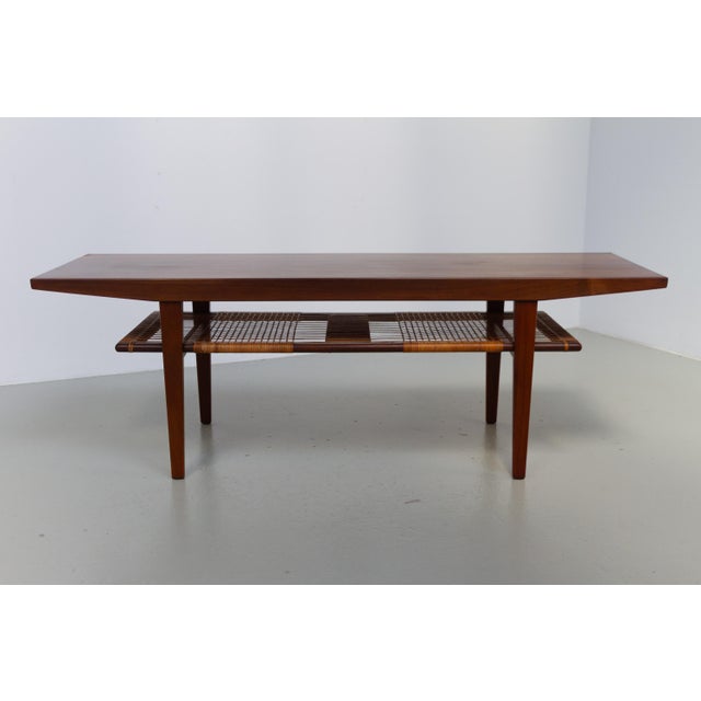 Danish Walnut and Cane Coffee Table by Anton Kildeberg, 1960s For Sale - Image 11 of 18