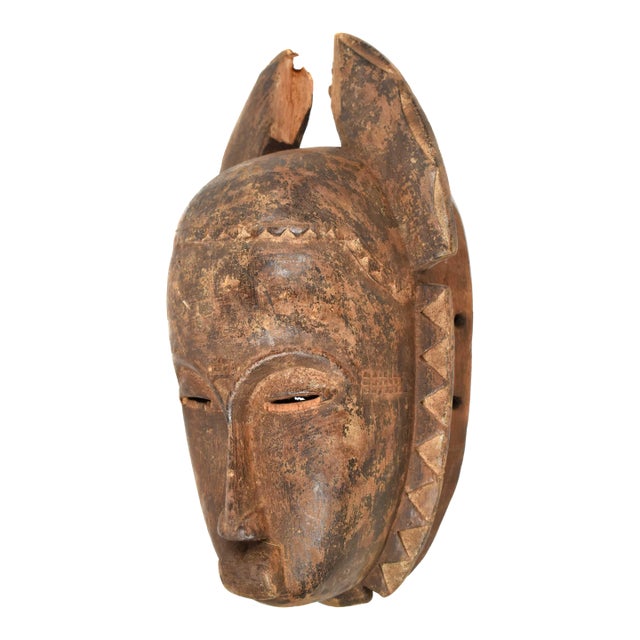 Early 20th Century Yaure Baule Portrait Mask Cote d'Ivoire For Sale