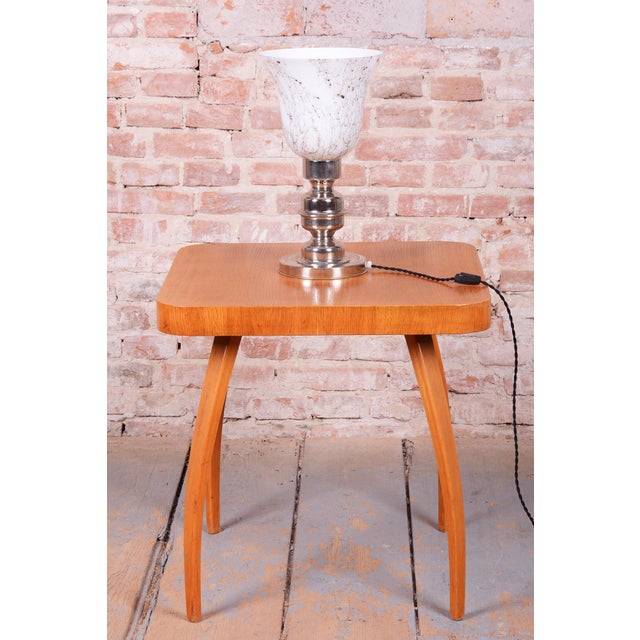 Art Deco Table Lamp in Chrome-Plated Steel and Glass, Czech, 1920s For Sale - Image 11 of 12