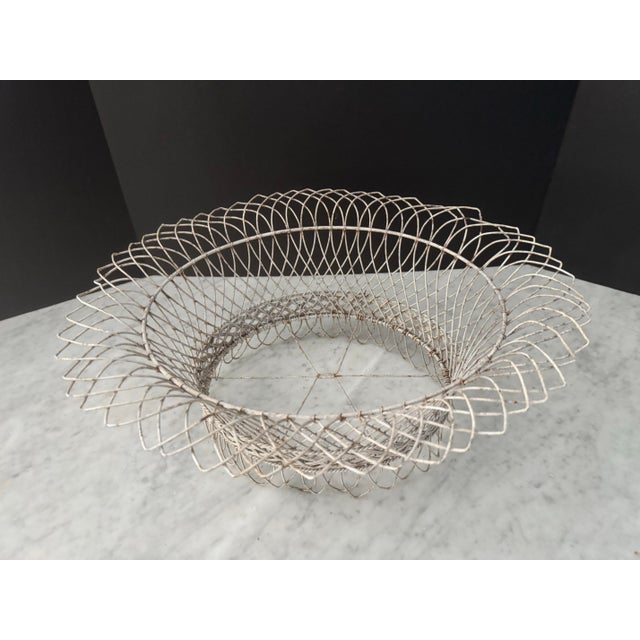 Early 20th Century Vintage French Oval Wire Garden Planter or Basket For Sale - Image 5 of 8