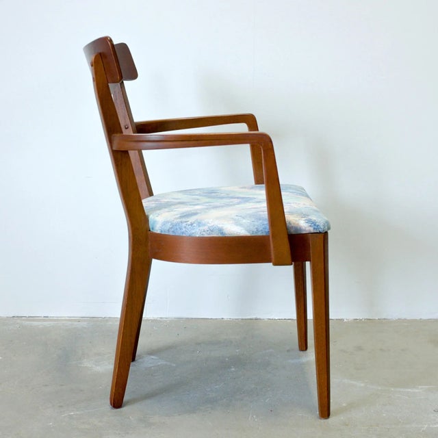 1960s American of Martinsville "Dania Ii" or "Dania 2" Set of 5 Walnut & Rosewood Dining Chairs Designed by Merton Gershun For Sale - Image 5 of 12