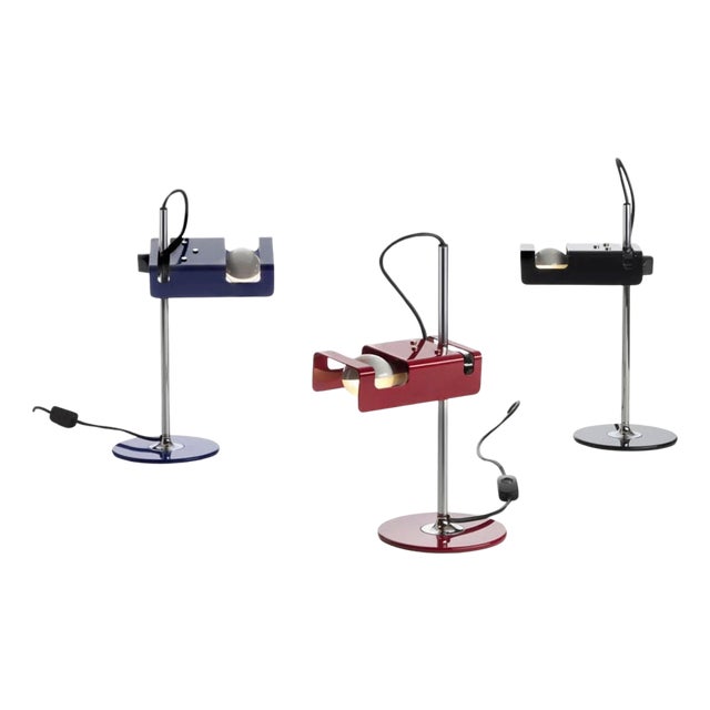 Metal Mini Spider Table Lamps by Joe Colombo for Oluce, Set of 3 For Sale