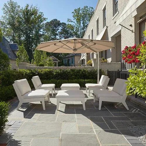 White Portofino Outdoor Lounge Chair by the Drawing Room Atl - Handcrafted Mahogany in Premium Yacht Finish: Classic White - Modern Outdoor Furniture For Sale - Image 8 of 10
