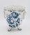 A charming vintage ceramic blue and white floral planter, circa 1950s. This is a lovely planter with ornate detail. 6.25...
