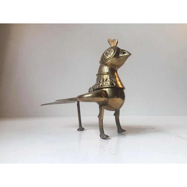 Gold Vintage Brass Chicken Incense Burner, 1960s For Sale - Image 8 of 8
