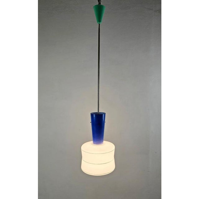 Mid-Century Modern Italian Pendant Light in Murano Glass by Gae Aulenti, 1960s For Sale - Image 3 of 12