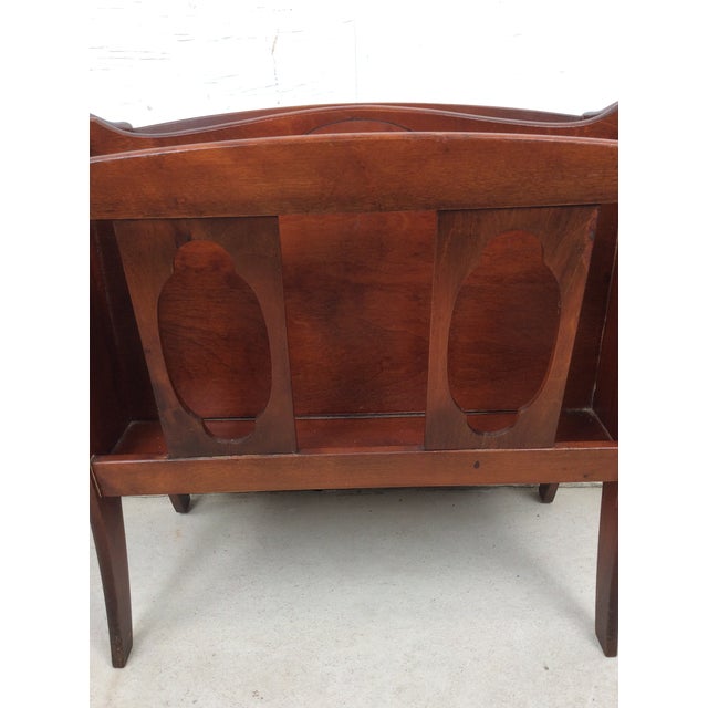 Vintage Solid Wood Magazine Rack With Handle For Sale - Image 18 of 18
