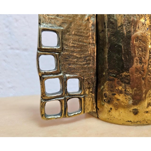 1960s Sculptural Brutalist Gilt Bronze Candleholder by Heinz Goll, 1960s For Sale - Image 5 of 8