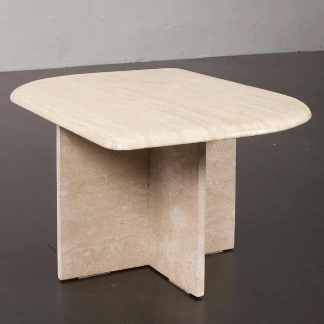 Small Mid-Century Italian Travertine Coffee Table, 1970s For Sale - Image 4 of 9