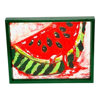 Bold Expressionist Watermelon Still Life Painting by Artist, Rebecca Williams For Sale