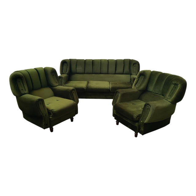 Vintage Spanish Sofa and Chairs, 1990, Set of 3 For Sale