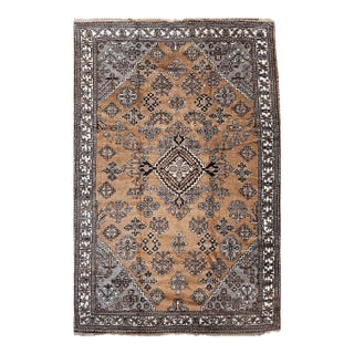 Vintage Persian Bakhtiari Rug, Allover Geometric Pattern, Camelhair & Ivory, 8’ X 11’ For Sale
