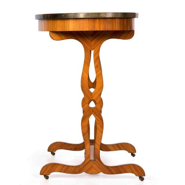 French Marquetry Inlaid 19th Century Writing Table Desk For Sale - Image 6 of 18