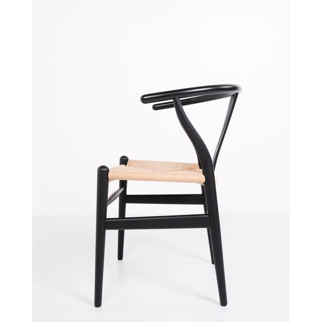 Wood Black Lacquered Model CH24 Wishbone Chairs by Hans J. Wegner from Carl Hansen & Søn, 2000s, Set of 4 For Sale - Image 7 of 12