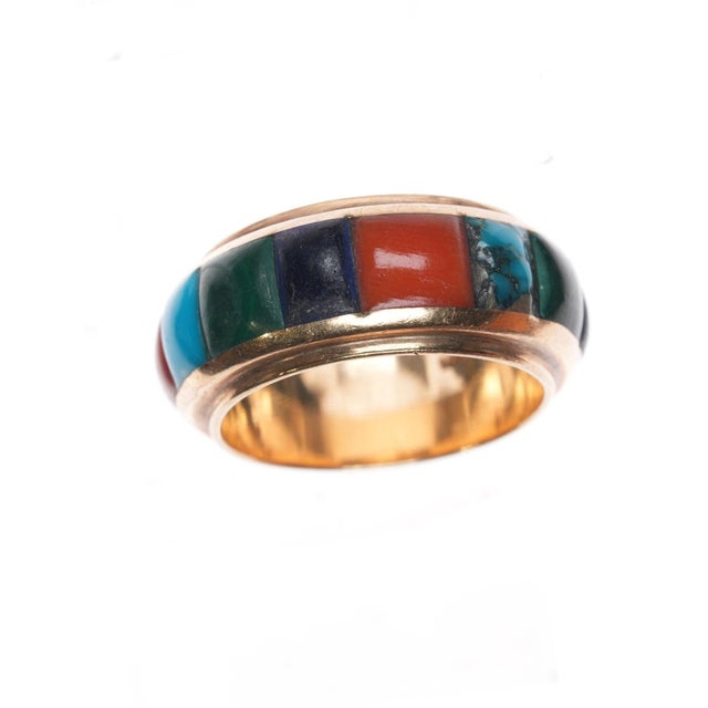 sz8 70's-80's Saunsa 14k cobblestone band ring For Sale - Image 4 of 9