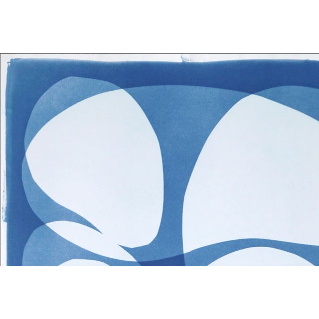 Mid-Century Modern 2022, Mid-Century Modern Shapes, Handmade Monotype of "Abstract Rounded Type" on Watercolor Paper by Kind of Cyan For Sale - Image 3 of 8