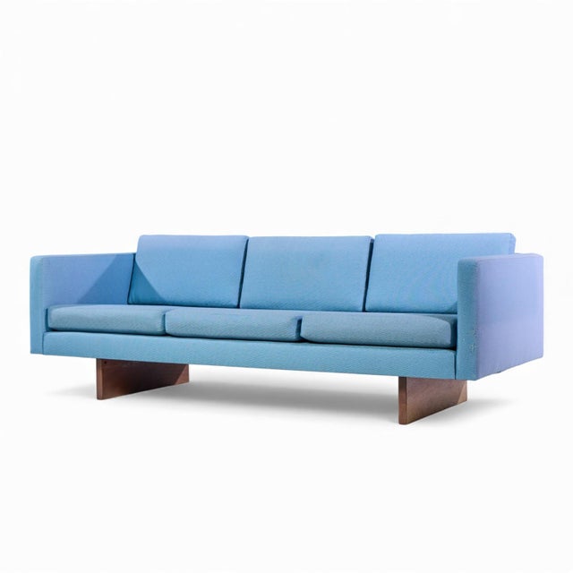 Mid-Century Modern Jens Risom Mid Century Walnut Sofa For Sale - Image 3 of 9