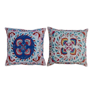 Silk Pillows, Pair For Sale