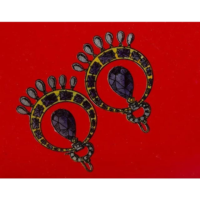 1990s Fornasetti Large Jewelry Metal Tray For Sale - Image 5 of 5