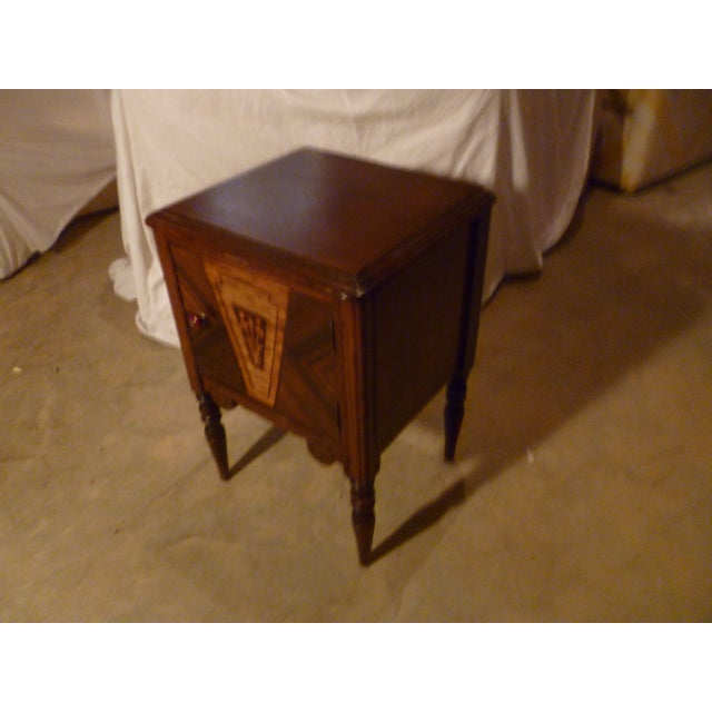 Late 19th Century 19th Century Italian Side Table With Storage Nightstand Inlay Craft Work For Sale - Image 5 of 8