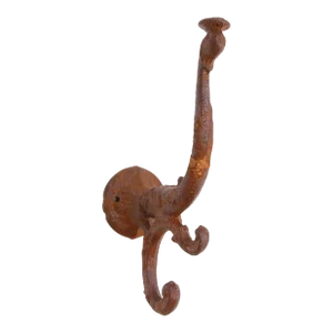 Late 20th Century Ornate Cast Iron Triple Hook