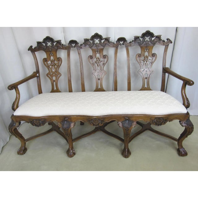 Antique English Chippendale Style Settee Sofa For Sale - Image 13 of 13