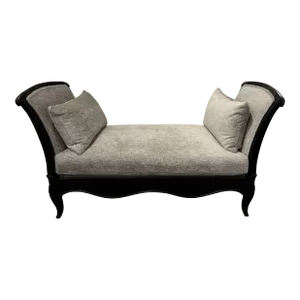 Schnadig (Caracole) Transitional Custom Kravet Faux Plush Dove Gray Bench