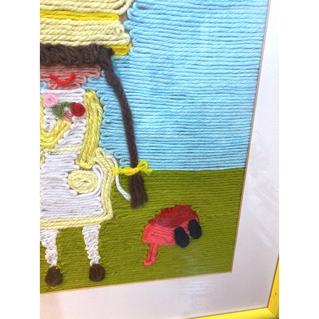 Vintage Folk Art Portrait, Framed Chairish