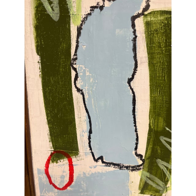 Contemporary Original Modern Abstract Painting in Antique Frame For Sale - Image 3 of 6