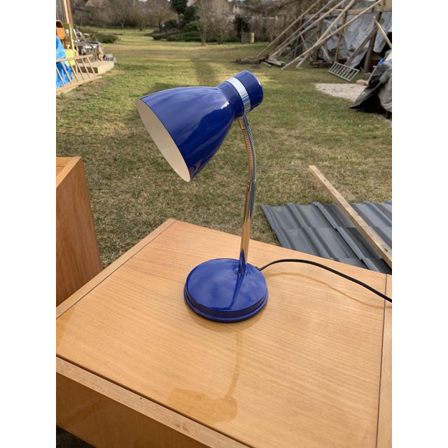 Mid-Century Blue Table Lamp, 1970s For Sale - Image 4 of 6