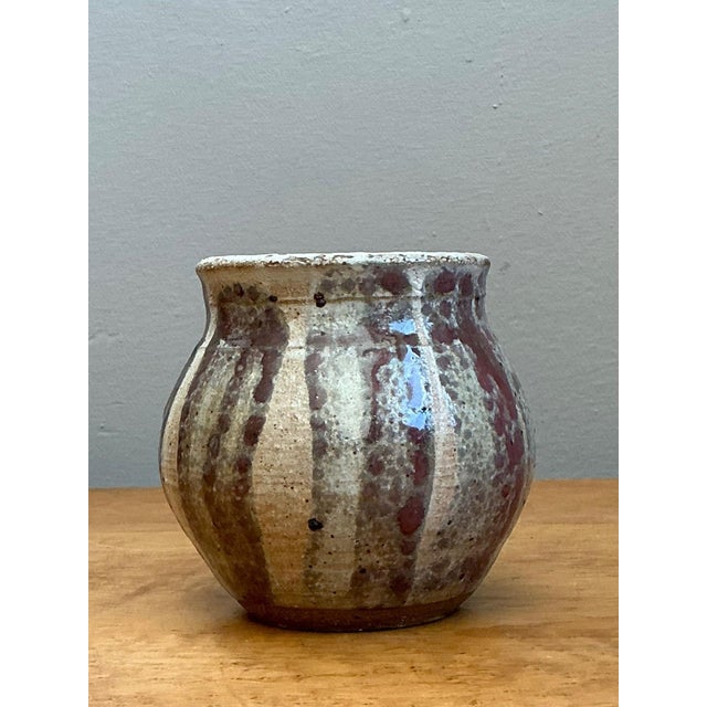 Mid 20th Century Vintage Striped Studio Pottery Vase For Sale - Image 5 of 16