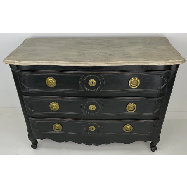 Late 19th Century Black Louis XV Style Chest of Drawers For Sale - Image 9 of 10