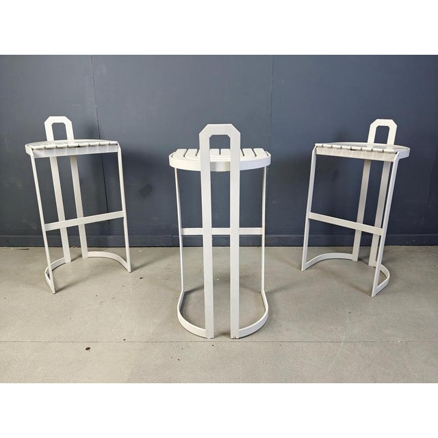 Vintage Bar Stools from Allmilmö, 1980s, Set of 3 For Sale - Image 3 of 14