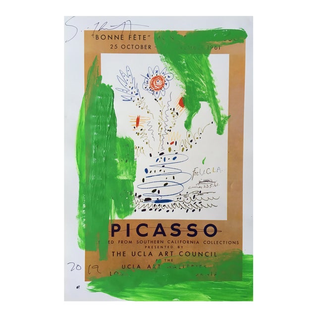 Framed Picasso Poster Painting by Sean Kratzert ‘Green Scene’ For Sale