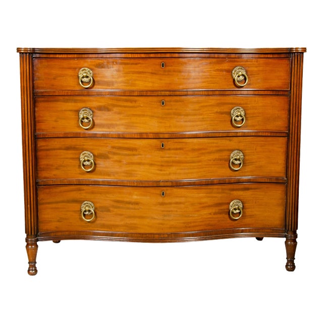 Regency Mahogany Serpentine Chest of Drawers For Sale