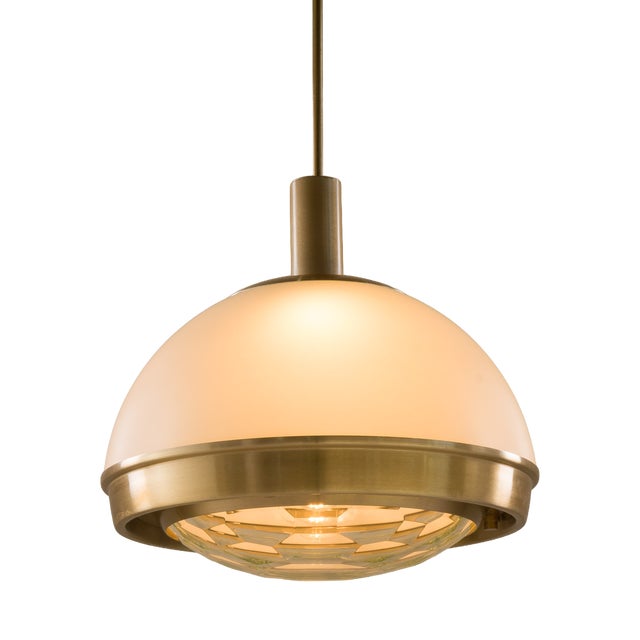 Pendant Lamp in Aluminum and Glass by Pia Gudietti Cripa for Lumi, Milan, Italy, 1970s For Sale