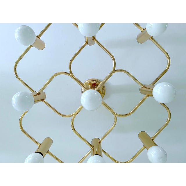 Large Space Age Gilded Ceiling Light from Leola For Sale - Image 15 of 18