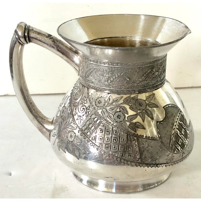 Metal Meriden Teapot and Creamer For Sale - Image 7 of 9