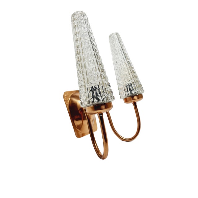 Copper 2-Armed Wall Lamp from Elmet Zabrze, Poland, 1970s For Sale - Image 8 of 15