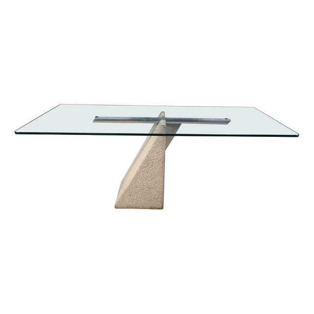Concrete Dining Table by Giovanni Offredi for Saporiti, 1970s For Sale