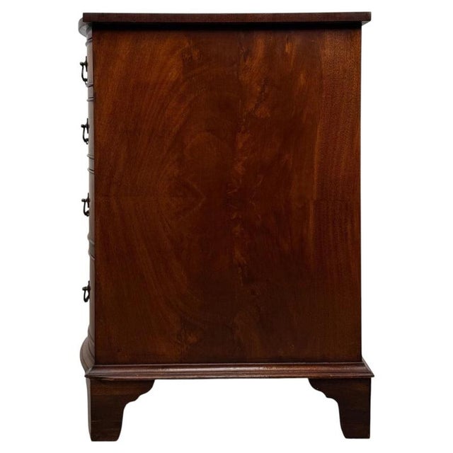 Antique English Serpentine Mahogany Kneehole Desk For Sale - Image 11 of 12