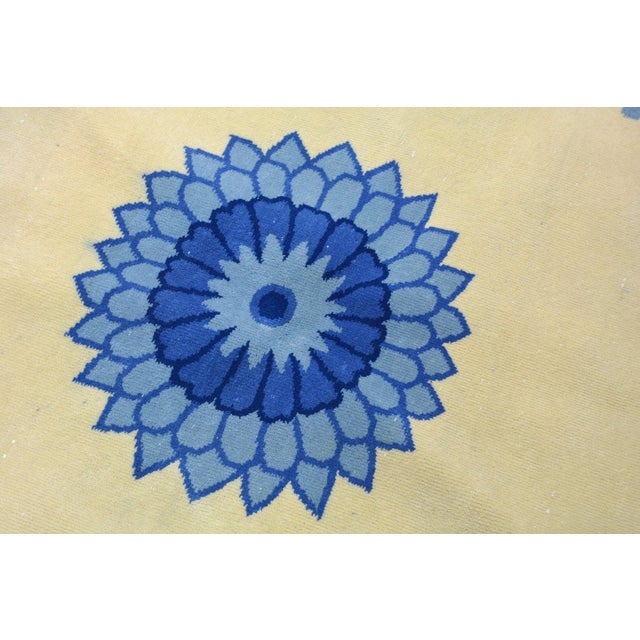 Vintage Chinese Art Deco Hand Knotted Wool Rug, 5'7'' X 6' For Sale - Image 4 of 5