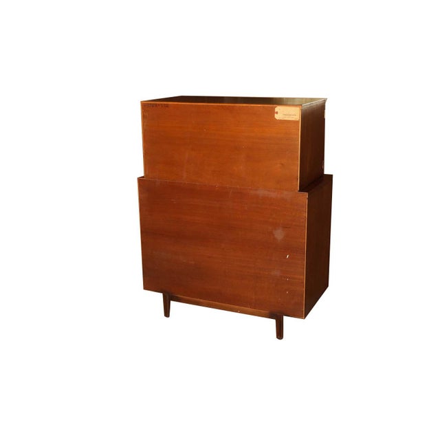 John Stuart Mid Century Highboy Walnut Dresser For Sale - Image 12 of 13