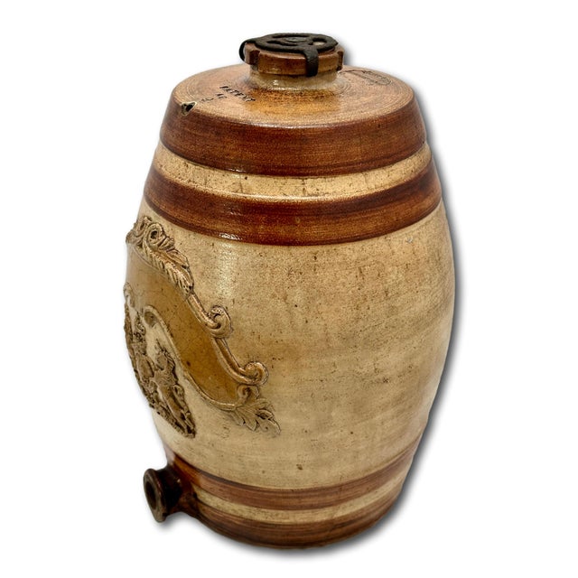Antique Stephen Greens Lambeth Salt Glaze Stoneware 2 Gallon English Pub Brandy Dispenser Cask - Circa 1840s For Sale - Image 12 of 18