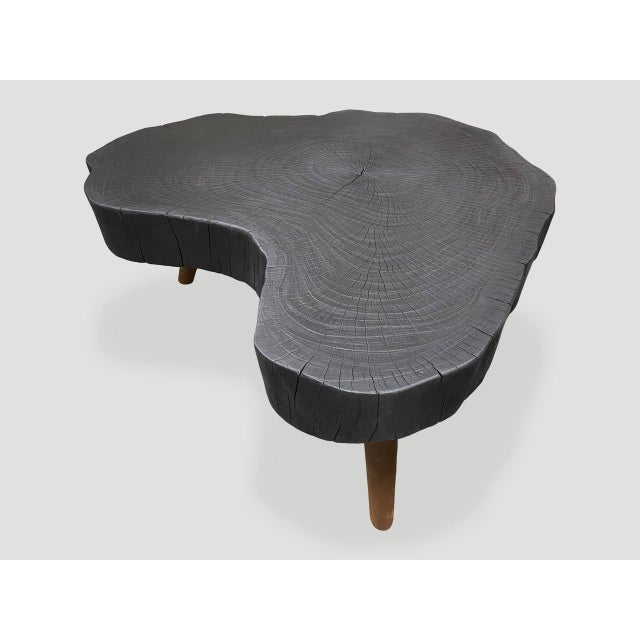 Wood CUSTOM Andrianna Shamaris Amorphous Charred Coffee Table with Charred wood legs For Sale - Image 7 of 18