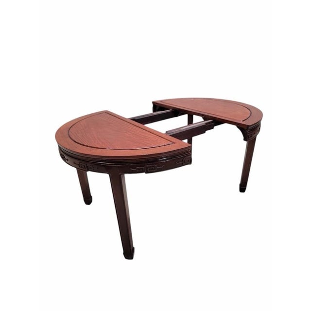 Vintage Asian Rosewood Carved Longevity Extending Dining Table and 8 Chairs For Sale - Image 10 of 12