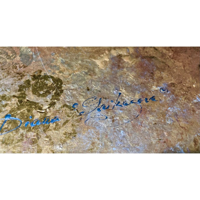 Circa 1990s Verre Eglomisé-Style Reverse Painted Oval Glass Tray by Diana Gaikazova For Sale - Image 11 of 12