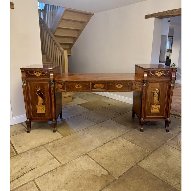 Large Antique George III Mahogany and Satinwood Inlaid Sideboard, 1800 For Sale - Image 12 of 14