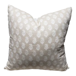 Peter Dunham Rajmata Tonal Beige Fabric Pillow Cover