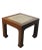 Marble Top and Elm Square Vintage Accent or Side Table 22"h For Sale - Image 4 of 7